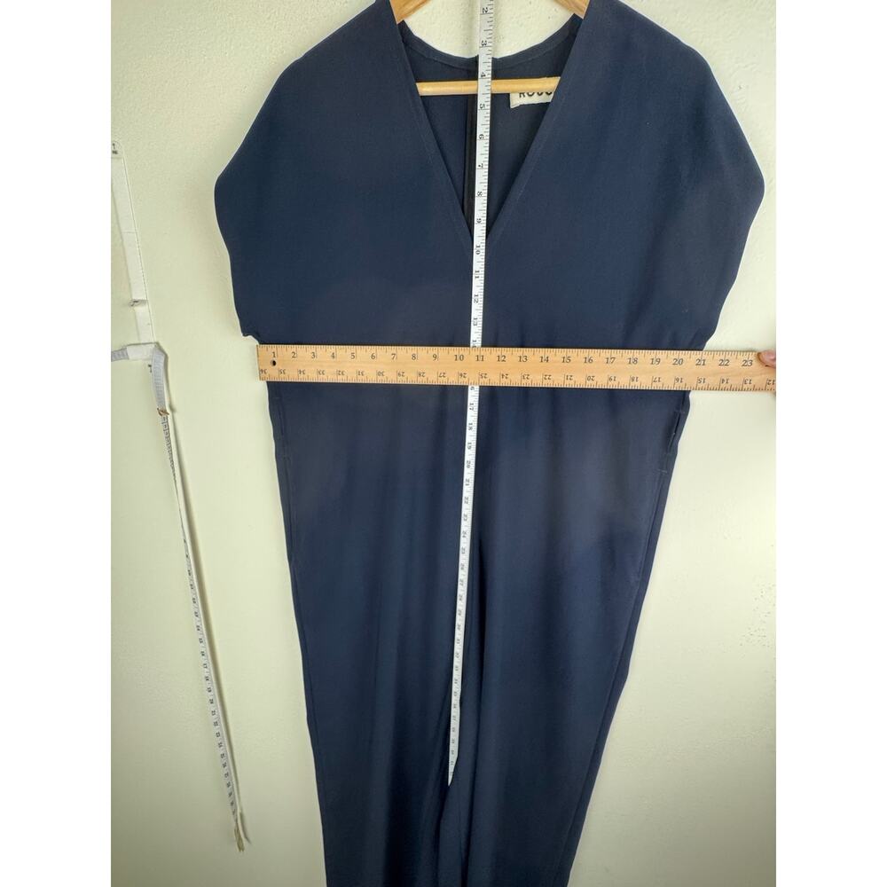 Roucha Navy Wide Leg Crepe Jumpsuit 3 L XL - Picture 13 of 16
